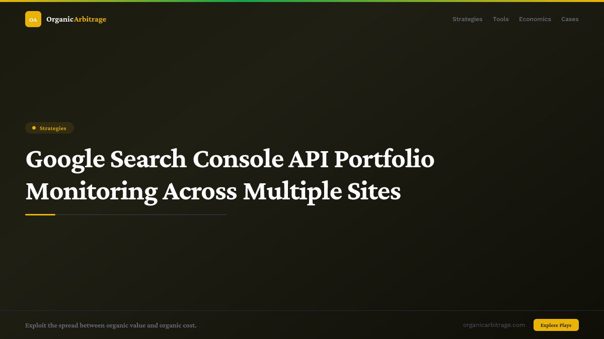 Google Search Console API Portfolio Monitoring Across Multiple Sites